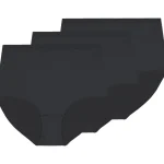 Pola Naisten Alusvaatteet^Naisten Maxi-alushousut Delia Micro Laser Cut 3 Kpl/pkt Musta