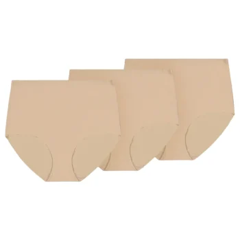 Pola Naisten Alusvaatteet^Naisten Maxi-alushousut Delia Micro Laser Cut 3 Kpl/pkt Beige