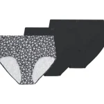 Pola Plus Naisten Alusvaatteet^Naisten Maxi-alushousut Debby Puuvilla Kukka 2 Kpl/pkt Musta