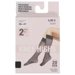 Pola Naisten Sukat Ja Sukkahousut-Naisten Polvisukat 20 Den Musta 2 Pr/pkt