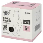 Pola Naisten Sukat Ja Sukkahousut-Naisten Sukkahousut 20 Den Musta 5 Kpl/pkt