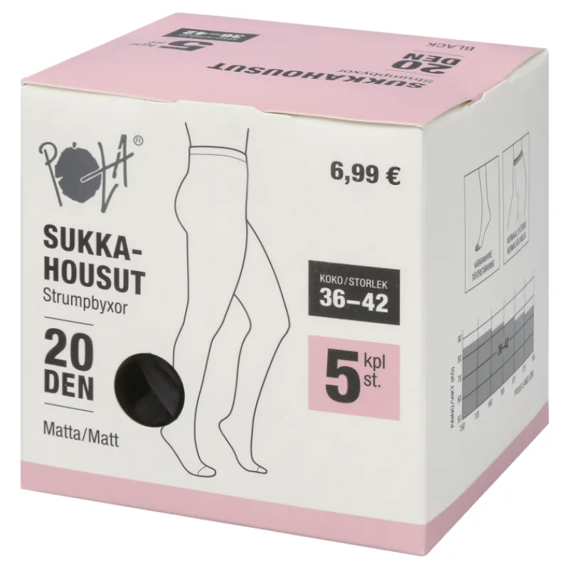 naisten-sukkahousut-pola-20-de-YhJvOyPZ-0.webp Pola Naisten Sukat Ja Sukkahousut-Naisten Sukkahousut 20 Den Musta 5 Kpl/pkt