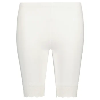 Pola Naisten Housut^Naisten Trikooshortsit Raida Lace Valkoinen