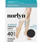 Norlyn Naisten Sukat Ja Sukkahousut-Naisten Tukipolvisukat Support 40 Den, Eri Värejä Musta