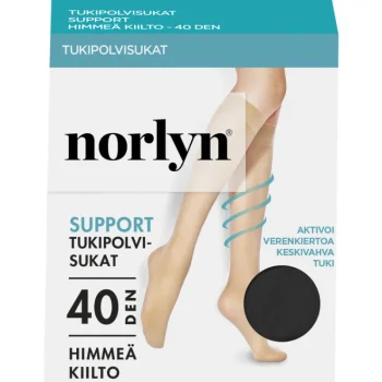 Norlyn Naisten Sukat Ja Sukkahousut-Naisten Tukipolvisukat Support 40 Den, Eri Värejä Musta