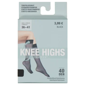 Pola Naisten Sukat Ja Sukkahousut-Naisten Tukipolvisukat 40 Den Musta 1 Pr/pkt