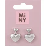 Miny Korut Ja Kellot^Nappikorvakorut Sydän, Hopeanvärinen