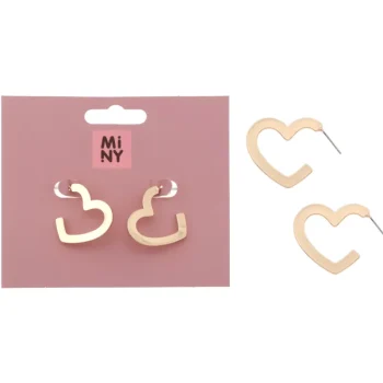 Miny Korut Ja Kellot^Nappikorvakorut Sydän, Kullanvärinen