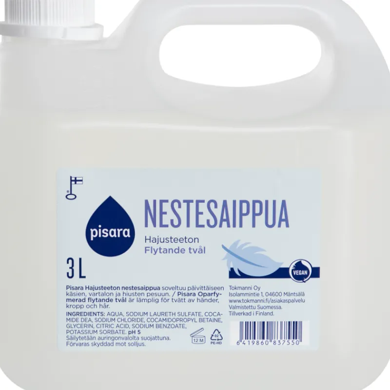nestesaippua-pisara-3-l-hajust-KQIpEpag-0.webp Pisara Saippuat Ja Kylpyvaahdot^Nestesaippua 3 L Hajusteeton
