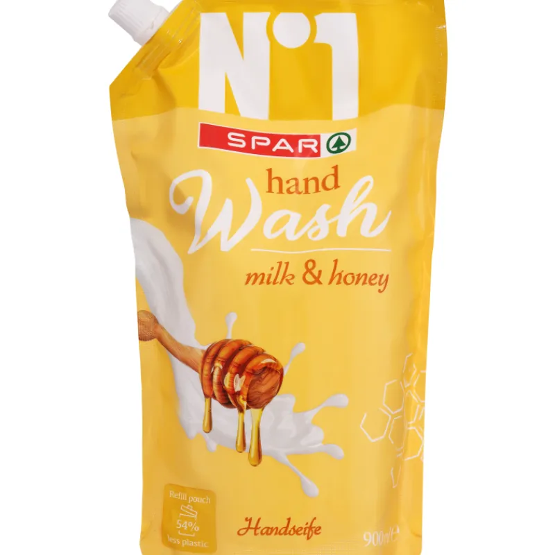 nestesaippua-spar-900-ml-nu00b-YgEThyMv-0.webp Spar Saippuat Ja Kylpyvaahdot^Nestesaippua 900 Ml Nu00b01 Milk&Honey Täyttöpakkaus