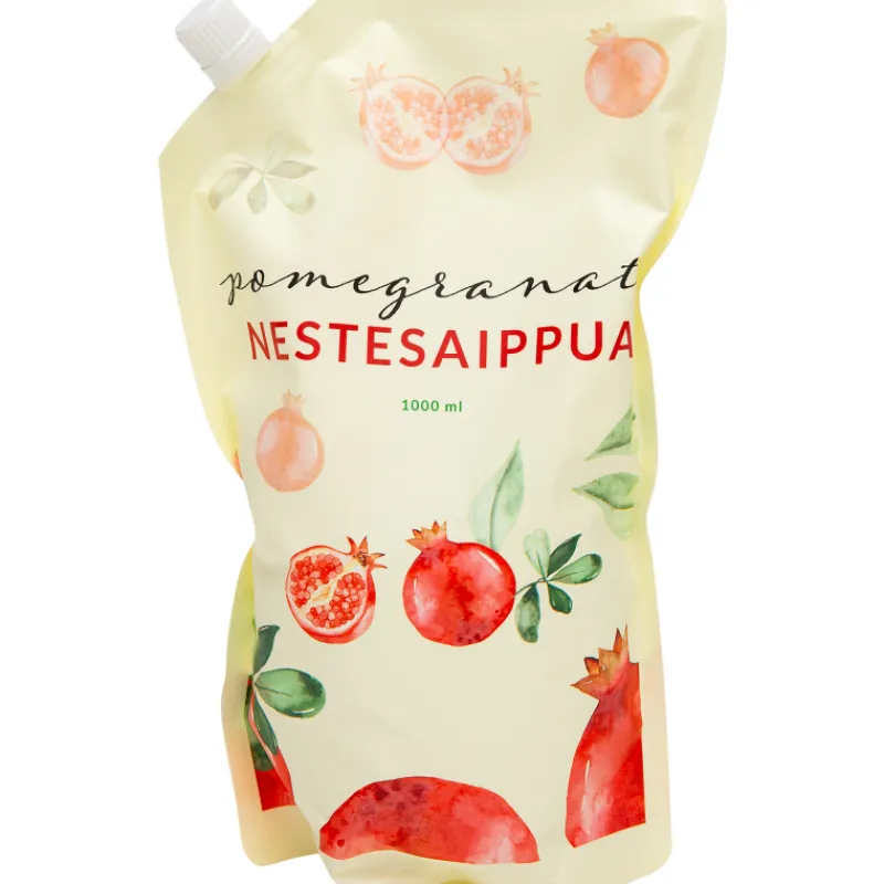 nestesaippuan-tyttpussi-1-l-po-RxYHKsrA-0.webp Saippuat Ja Kylpyvaahdot^Nestesaippuan Täyttöpussi 1 L Pomegranate