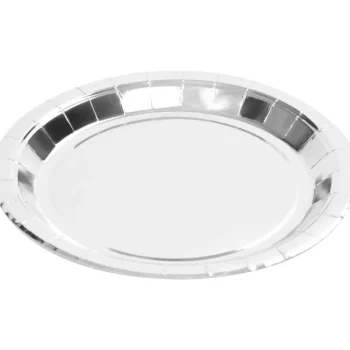 Let's Party Juhlakattaus-Pahvilautanen 8 Kpl 18 Cm Hopea