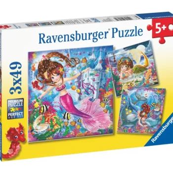 Ravensburger Lauta- Ja Palapelit^Palapeli Charming Mermaids 3x49 Palaa