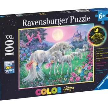 Ravensburger Lauta- Ja Palapelit^Palapeli Unicorns In The Moonlight 100 Palaa