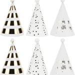 Let's Party Juhlakattaus-Partyhattu 6 Kpl Valkoinen/kulta