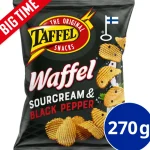Taffel Sipsit^Perunalastu 270 G Waffel Sourcream & Black Pepper