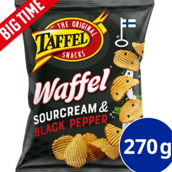 Taffel Sipsit^Perunalastu 270 G Waffel Sourcream & Black Pepper