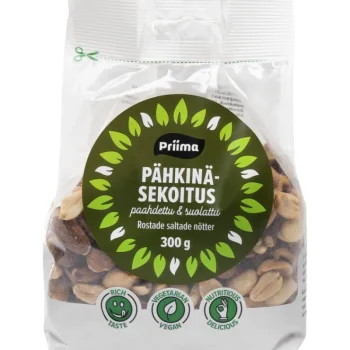 Priima Pähkinät Ja Kuivatut Hedelmät^Pähkinäsekoitus 300 G Paahdettu Ja Suolattu