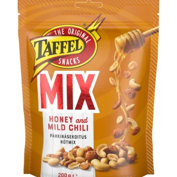 Taffel Pähkinät Ja Kuivatut Hedelmät^Pähkinäsekoitus 200 G Mix Honey & Mild Chili