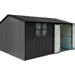 Fornorth Piharakennukset-Pihavarasto Ikkunalla 375 X 286 X 162 Cm, Musta