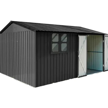 Fornorth Piharakennukset-Pihavarasto Ikkunalla 375 X 286 X 162 Cm, Musta