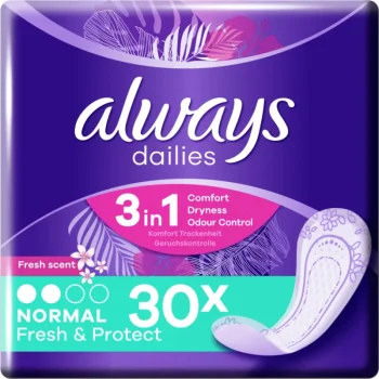Always Intiimihygieniasuojat^Pikkuhousunsuoja 30 Kpl Fresh Normal Liner