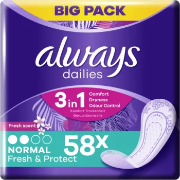 Always Intiimihygieniasuojat^Pikkuhousunsuoja 58 Kpl Fresh Normal