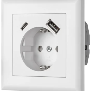 Egant Sähköasennustarvikkeet-Pistorasia Fjord Schuko + USB A+C