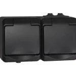 Egant Sähköasennustarvikkeet-Pistorasia IP44 2-osainen Musta