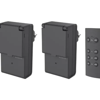 Energy+ Jatkojohdot-Pistorasia Kauko-ohjauksella Ulkokäyttöön 2 Kpl