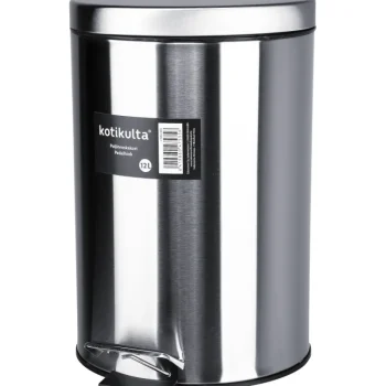 Kotikulta Roskakorit Ja Lajitteluastiat^Poljinroskakori 12 L Teräs