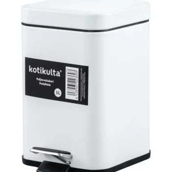 Kotikulta Roskakorit Ja Lajitteluastiat^Poljinroskakori 3 L Valkoinen