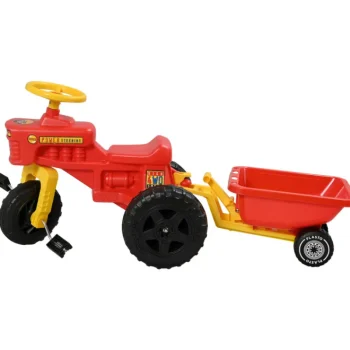 Plasto Ulkolelut^Polkutraktori Ja Peräkärry Punainen