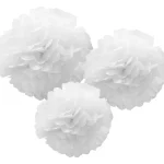 Let's Party Teemajuhlat-Pom Pom -koriste 3 Kpl Valkoinen