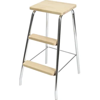 Tikkaat, Postilaatikot Ja Nokkakärryt-Porrasjakkara LM183 Kromi/koivu