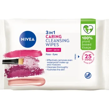 Nivea Essentials Ihonhoitotuotteet^Puhdistusliina Nivea 25 Kpl Kuivalle Ja Herkälle Iholle