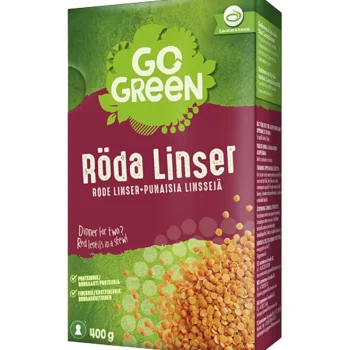 Go Green Hiutaleet Ja Ryynit^Punaiset Linssit 400 G