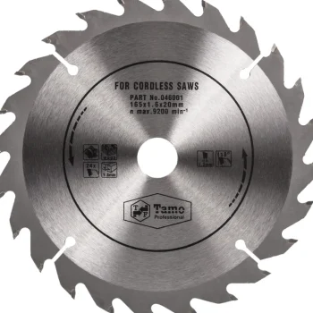Tamo Professional Sähkötyökalujen Tarvikkeet-Pyörösahanterä 165 X 1,6 Mm X 24T X 30 Mm