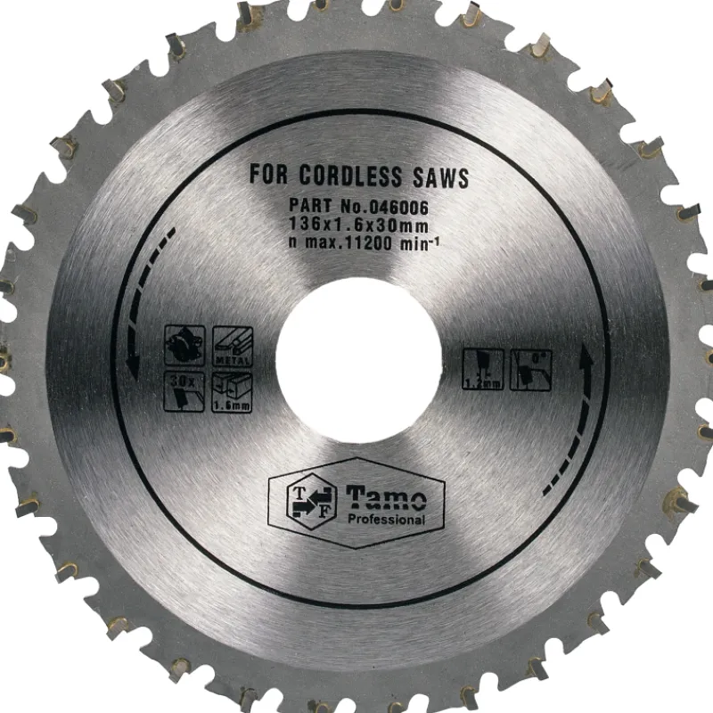 pyrsahanter-tamo-professional-QUdwFdPQ-0.webp Tamo Professional Sähkötyökalujen Tarvikkeet-Pyörösahanterä 136 X 1, 6 Mm X 30T X 30 Mm Metallille