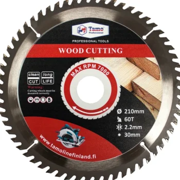 Tamo Professional Sähkötyökalujen Tarvikkeet-Pyörösahanterä 210 Mm X 60T X 30 Mm