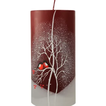 Kotikulta Kynttilänjalat Ja Kynttilät-Pöytäkynttilä 15 Cm Punatulkku