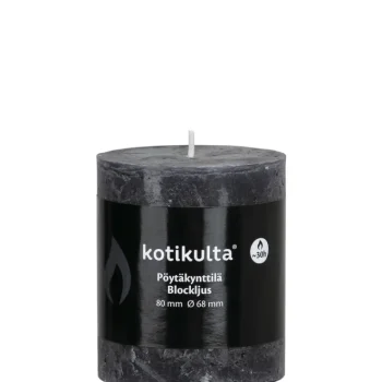 Kotikulta Kynttilänjalat Ja Kynttilät-Pöytäkynttilä 68 X 80 Mm Rustic Antrasiitti