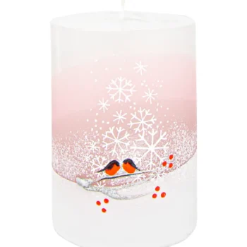 Kotikulta Kynttilänjalat Ja Kynttilät-Pöytäkynttilä 7 X 10 Cm Talvi Pinkki