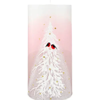 Kotikulta Kynttilänjalat Ja Kynttilät-Pöytäkynttilä 7 X 15 Cm Talvi Pinkki