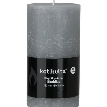 Kotikulta Kynttilänjalat Ja Kynttilät-Pöytäkynttilä Rustic 13 X 6,8 Cm Vaaleanharmaa