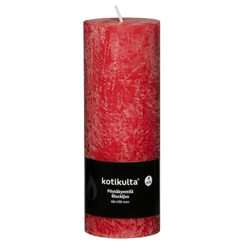 pytkynttil-kotikulta-rustic-19-Kcircryn-0.webp Kotikulta Kynttilänjalat Ja Kynttilät-Pöytäkynttilä Rustic 19 X 6,8 Cm Punainen