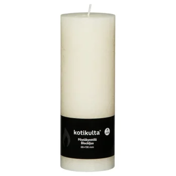 Kotikulta Kynttilänjalat Ja Kynttilät-Pöytäkynttilä Rustic 19 X 6,8 Cm Ivory