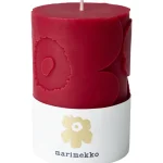 Marimekko Kynttilänjalat Ja Kynttilät-Pöytäkynttilä 6,5 X 10 Cm Unikko Tummanpunainen