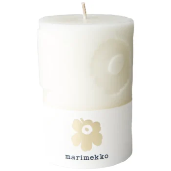 Marimekko Kynttilänjalat Ja Kynttilät-Pöytäkynttilä 6,5 X 10 Cm Unikko Luonnonvalkoinen