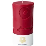 Marimekko Kynttilänjalat Ja Kynttilät-Pöytäkynttilä 6,5 X 14 Cm Unikko Tummanpunainen